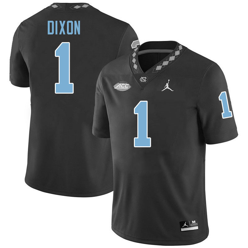 #1 Thaddeus Dixon North Carolina Tar Heels College Football Jersey Stitched-Black